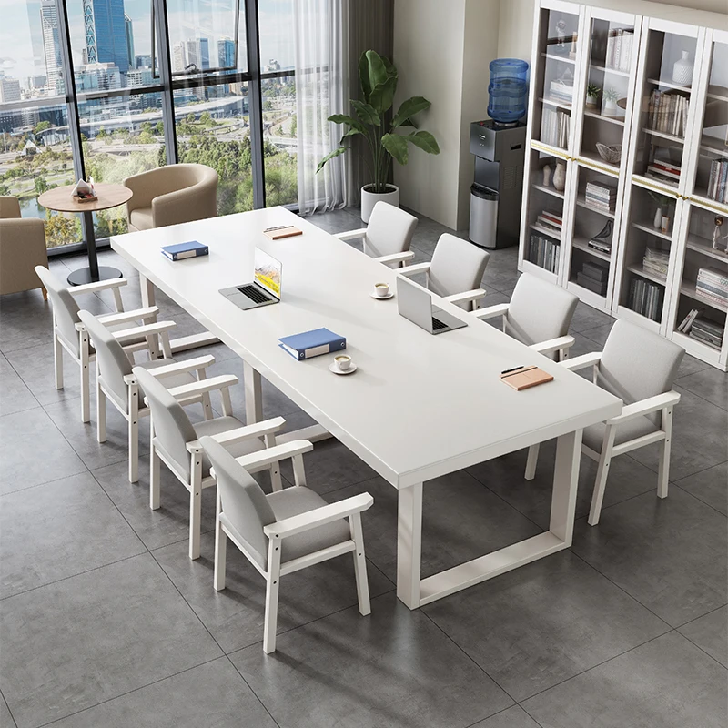 Jorze Simple Modern Library Desk Long Table Negotiation Table and Chair Large Solid Wood Conference Table