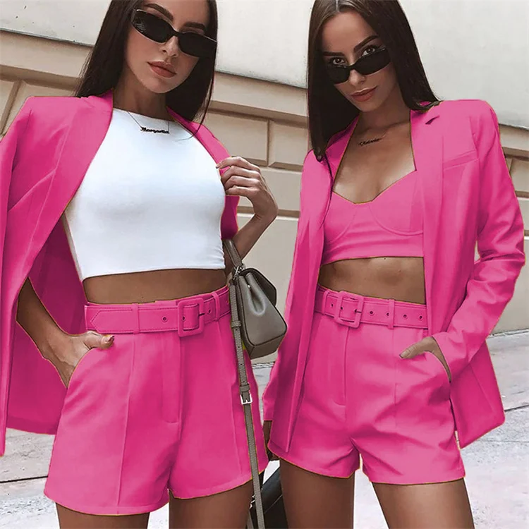 Hot sale women office clothing two Piece Outfits 2 Piece Shorts Set Women Suit