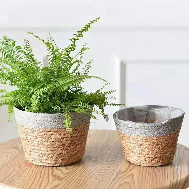 Home Garden Storage basket Mini Office Desktop Plant basket Flower Basket With Plastic Waterproof Liner set