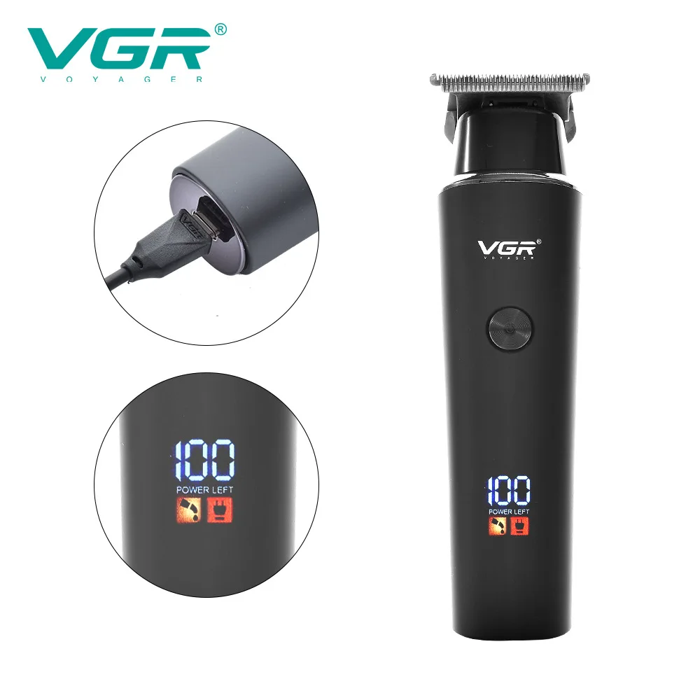 VGR Professional Cutting Machine Usb Rechargeable Hair Removal Electric Barber Cordless Shaver Hair Trimmer For Men