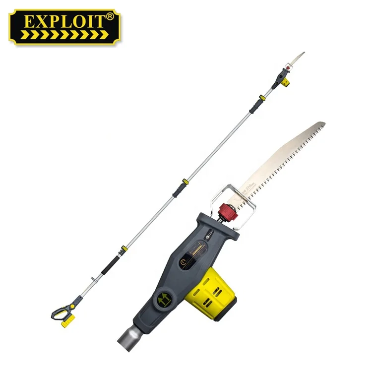 DC 20V lithium cordless chain saw high tree branch hedge saw pruning saw with telescopic pole
