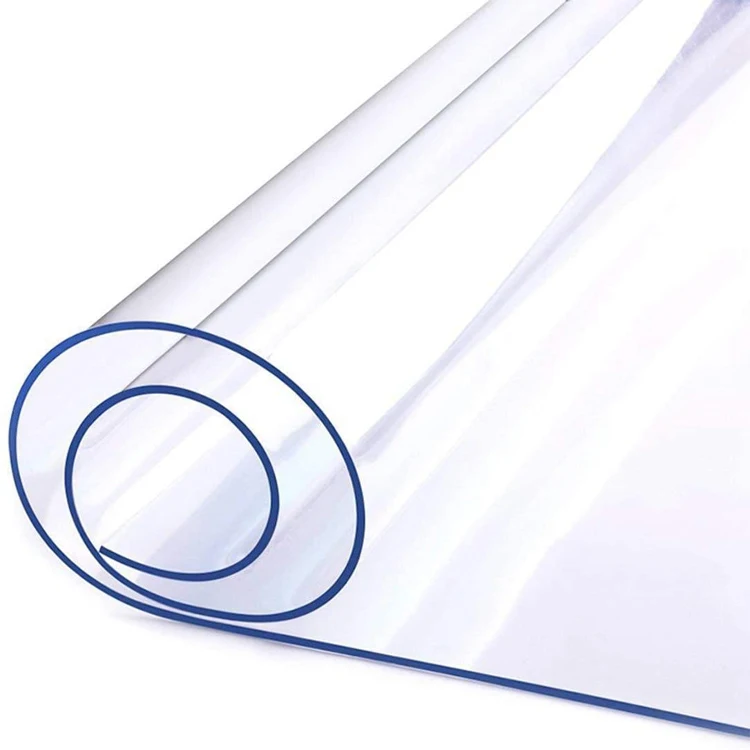 Rectangle PVC clear soft glass design 2.0mm waterproof oil proof  household eco-friendly flat tablecloth table cover