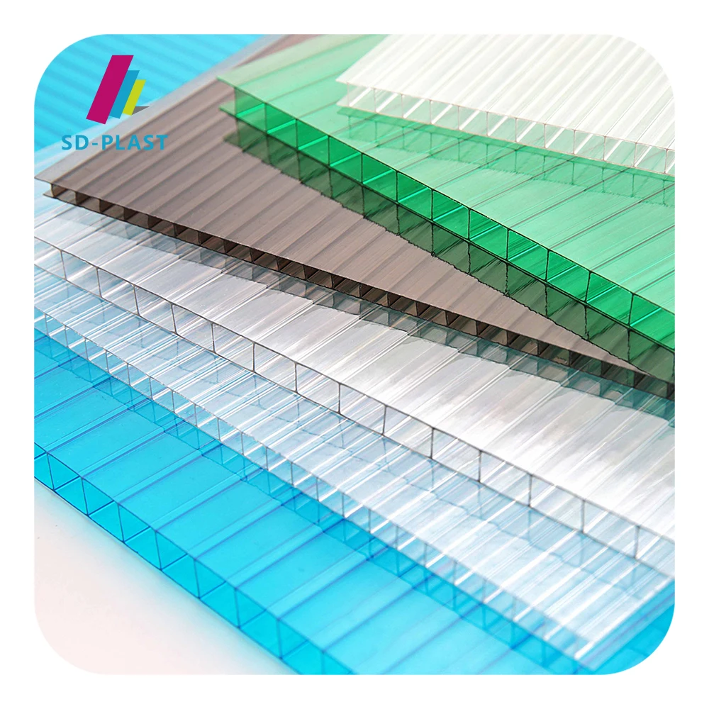 Colored Brown Polycarbonate Sheet 6mm - 20mm Polycarbonate Sheet Twin Wall  Polycarbonate Hollow Sheet for Balcony Shed