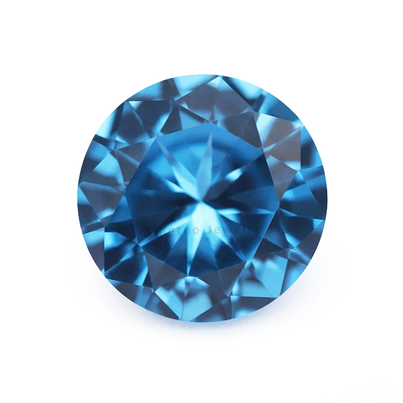 Factory Wax Setting 1.0mm-3.0mm Round Cut Blue Aqua Blue #119 Synthetic Spinel gemstone