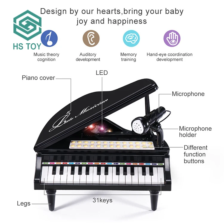 HS Hot Sale 31 Keys Little Electronic Musical Instrument Piano Keyboard Toy Children With Three Color