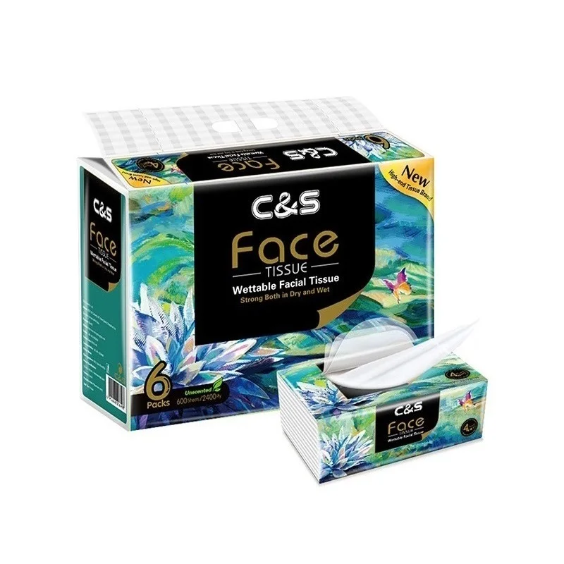 2021 Hot Product Soft Texture Virgin Wood Pulp Soft 4 Layer Facial Tissue For Home