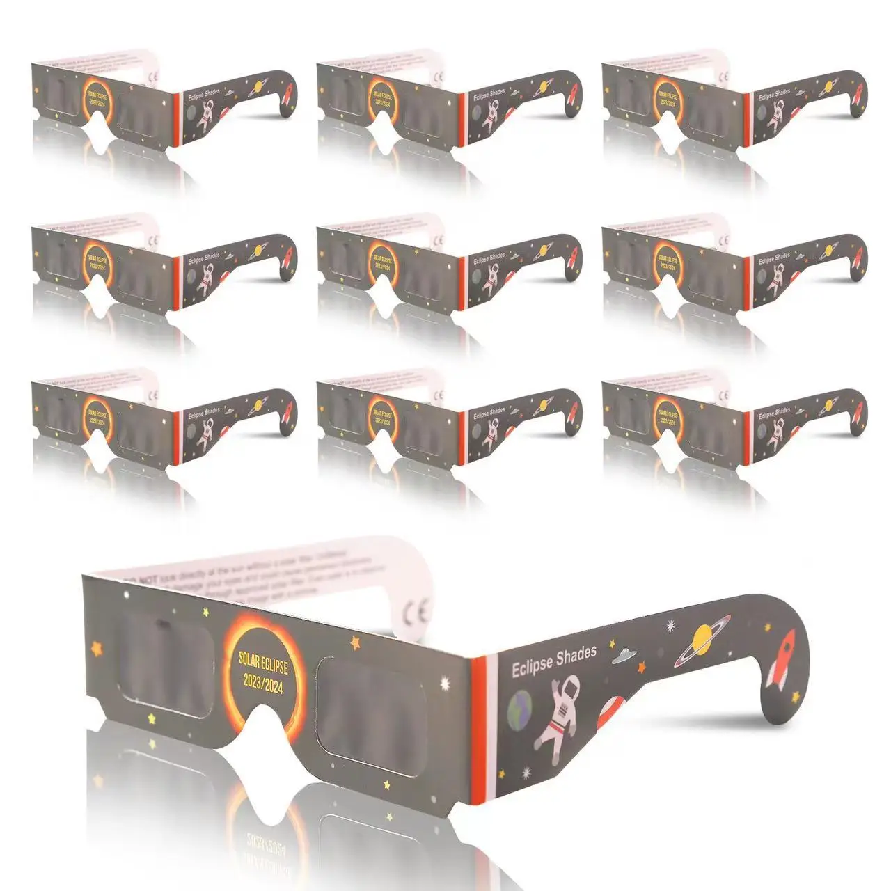 ISO CE Solar Total Solar Eclipse Glasses Solar Eclipse Viewing Mirror 3D Paper Eclipse Glasses