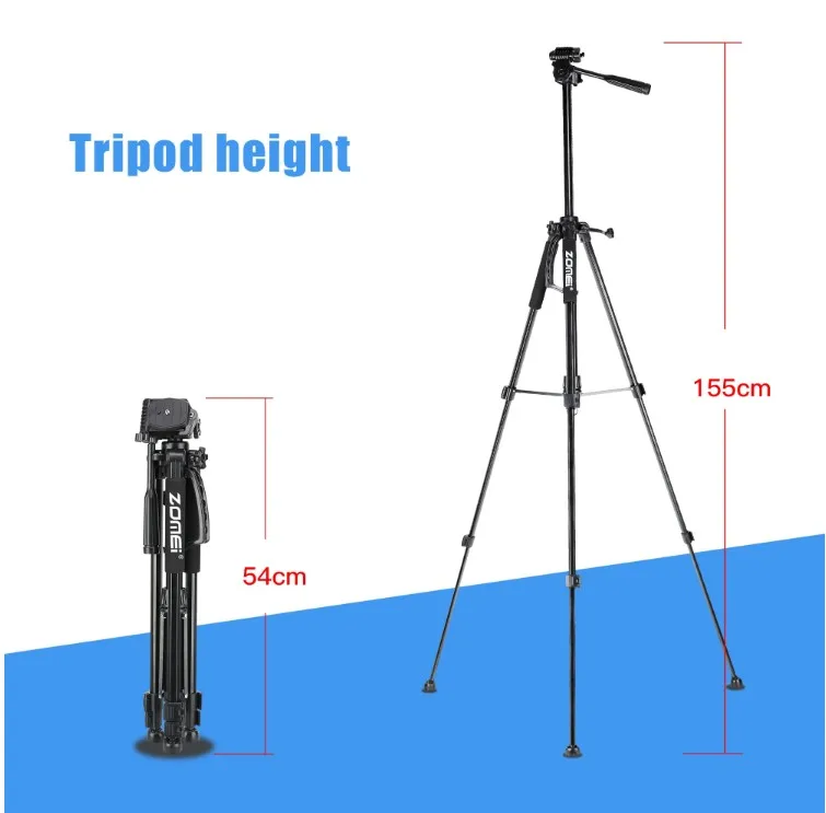 zomei Lightweight Tripod ZM1200 Camera Tripod stand for phone, ring light with tripod smartphone