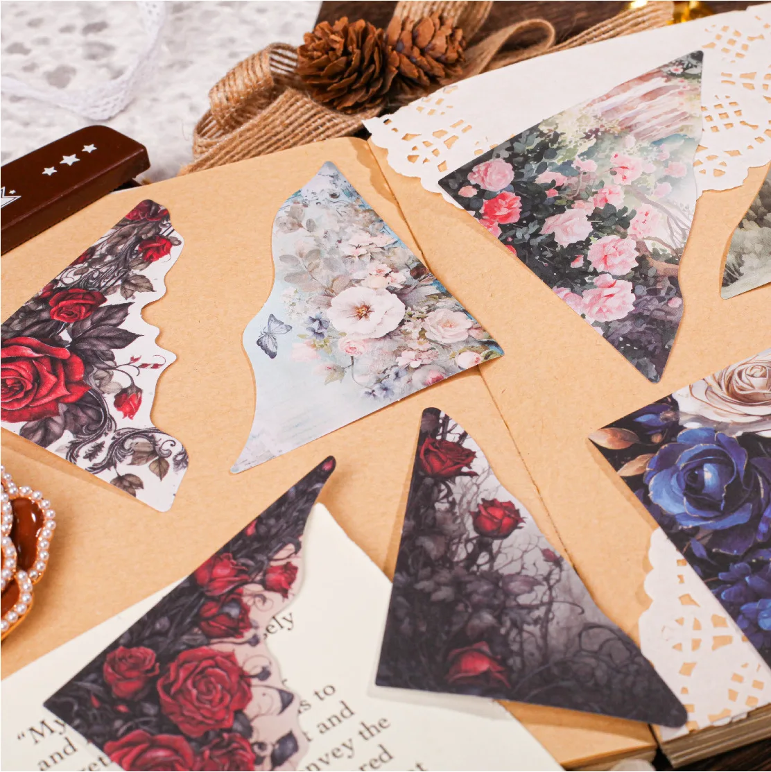 20 Sheets Per Pack of Corner Note Pads Forest Series Retro Handbook Creative Decorative Collage Material 6 Models