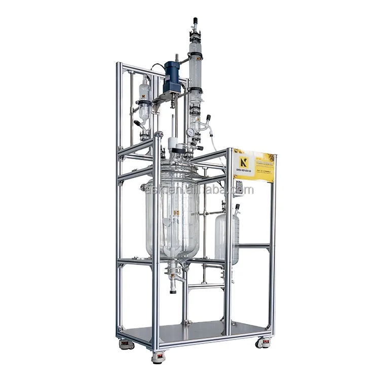 ASK Upgrade Style Jacked 5 10 20 50 100 200 Liters GG17 Borosilicate Laboratory Chemical Pharma Glass Tube Pressure Reactor