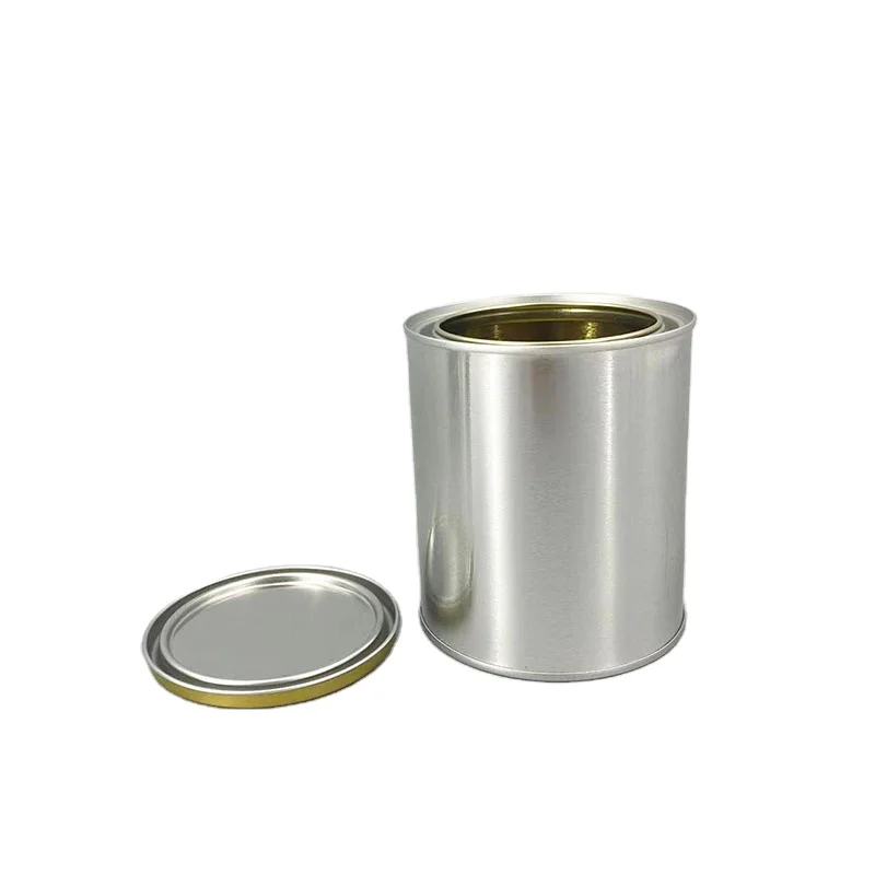 500ML 1pint  small empty round metal paint tin can with lids tin can factory