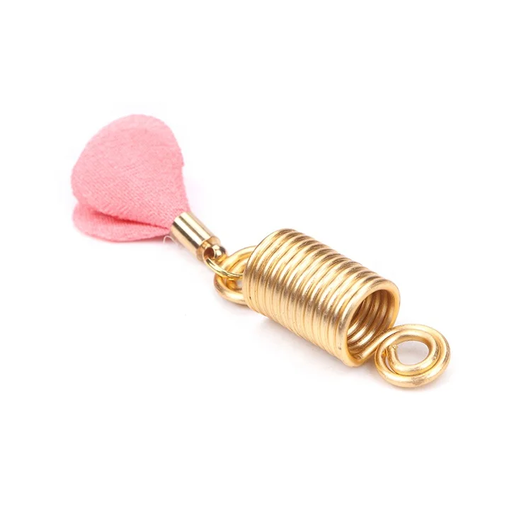 Handmade Loc Jewelry Colorful Twisted Wire Hair Spiral Coil Bead With Flower Charm Pendant