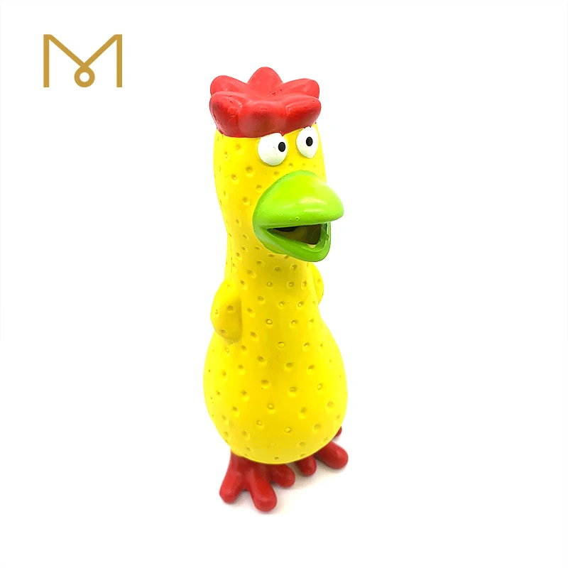 Squeaky Rubber Item Dog Hot selling Latex Aggressive Chewing Screaming Rooster Chicken Play Pet Toy For Medium dogs 2024