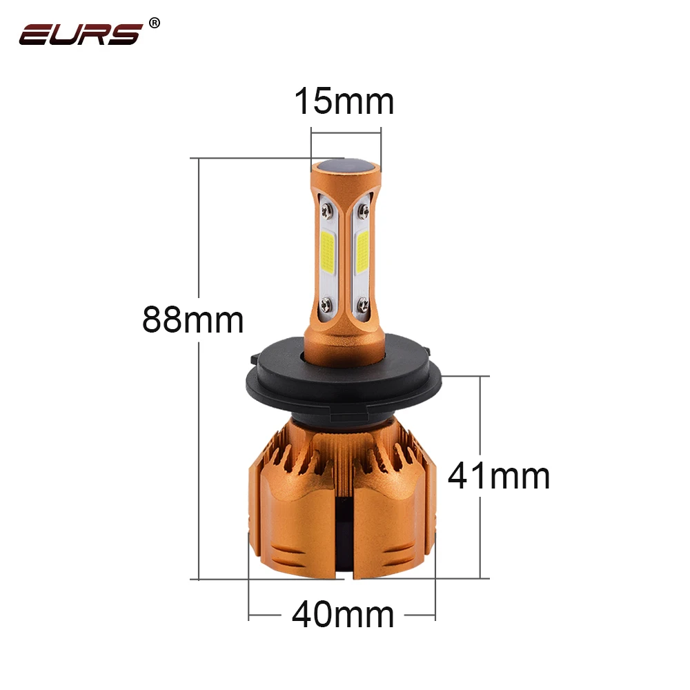 EURS H7 led H13 H11 3000K led headlight bulbs 6000K 8000K 50W 9000LM COB G8 4300k led light bulb