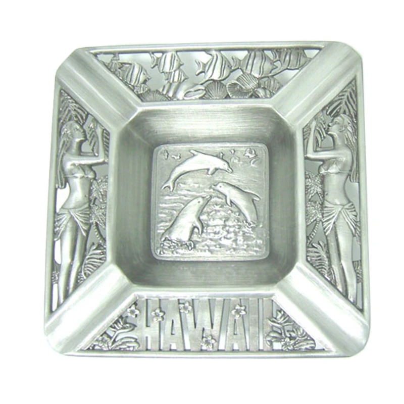 Умеренная цена, цинковый сплав, квадратная металлическая пепельница в стиле ретро