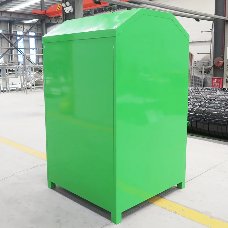 Wholesale metal clothes donation drop off bin steel clothing recycling bins clothes donation bin