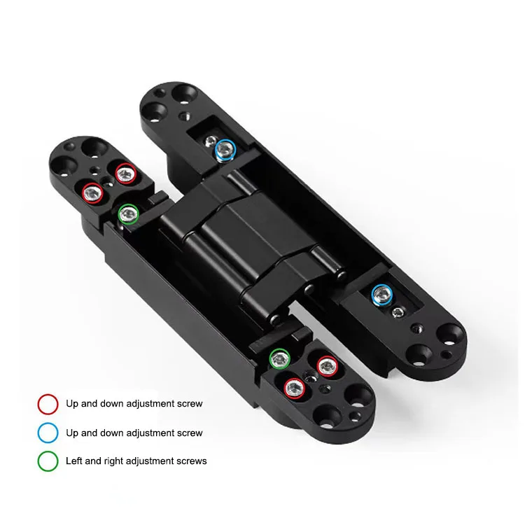 40/60/80KG Hot Sell Zinc Alloy Black Heavy Duty 3D Adjustable Invisible Concealed Hidden Wooden Door Hinges