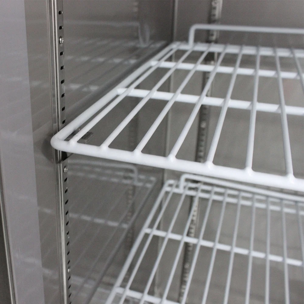 Commercial Kitchen 2 Door Vertical Stainless Steel Freezer Stand Up Freezer Upright Top Freezer For Kitchen