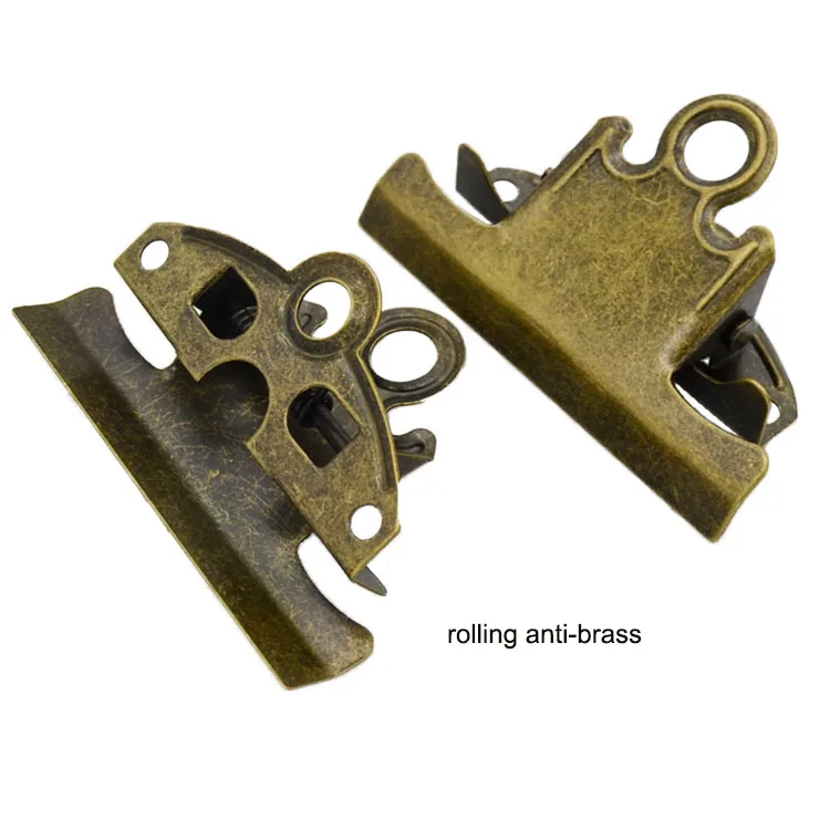 Factory manufacturers wholesale different styles and colors of metal lever clip hot bronze plate clip