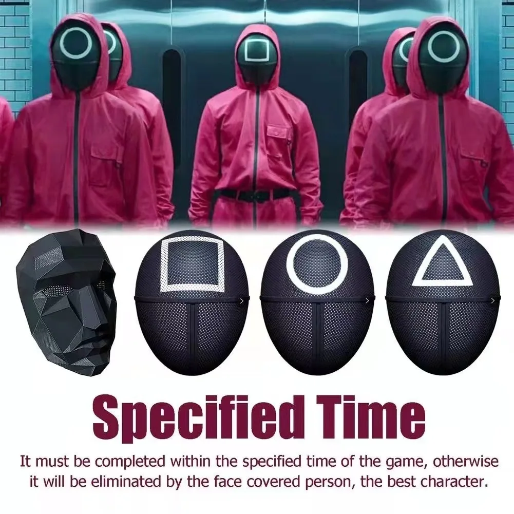2021 Vip Boss Steel Mesh Squid Game Movie Halloween Cosplay Leader Face