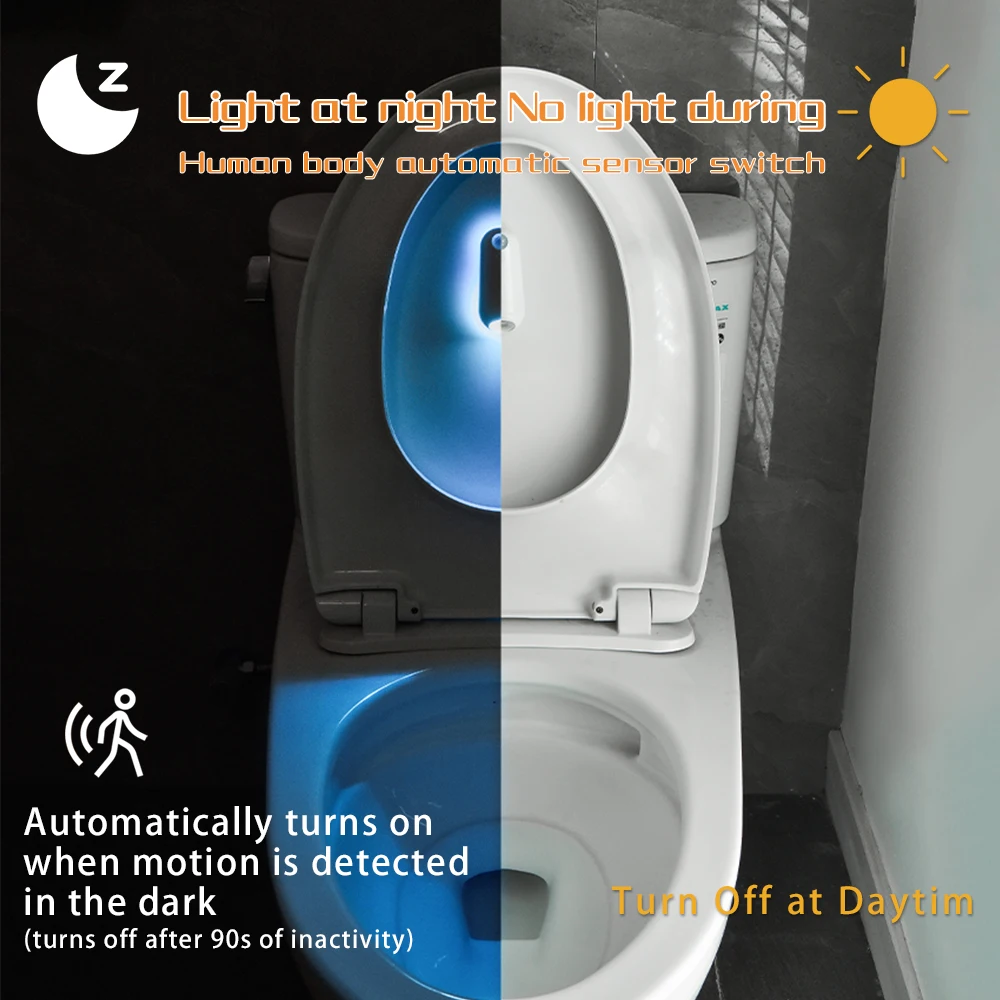 New Product Ideas 2024 Smart Rechargeable Toilet Motion Sensor Night Lights Led Seat Bowl Lamp For Home Bathroom