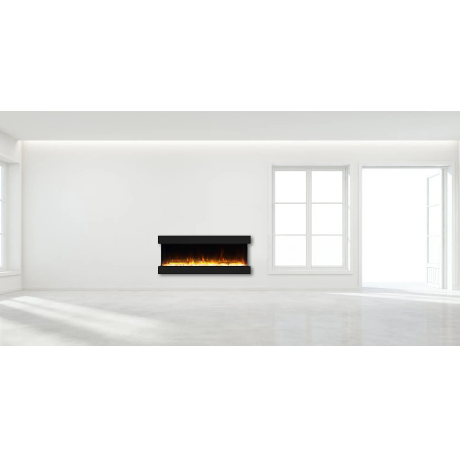 Luxstar 60 дюймов декоративный электрический камин 3-сторонняя стеклянный настенный Встраиваемая Светодиодная лампа с электрические камины в солнечном нагревателе для продажи