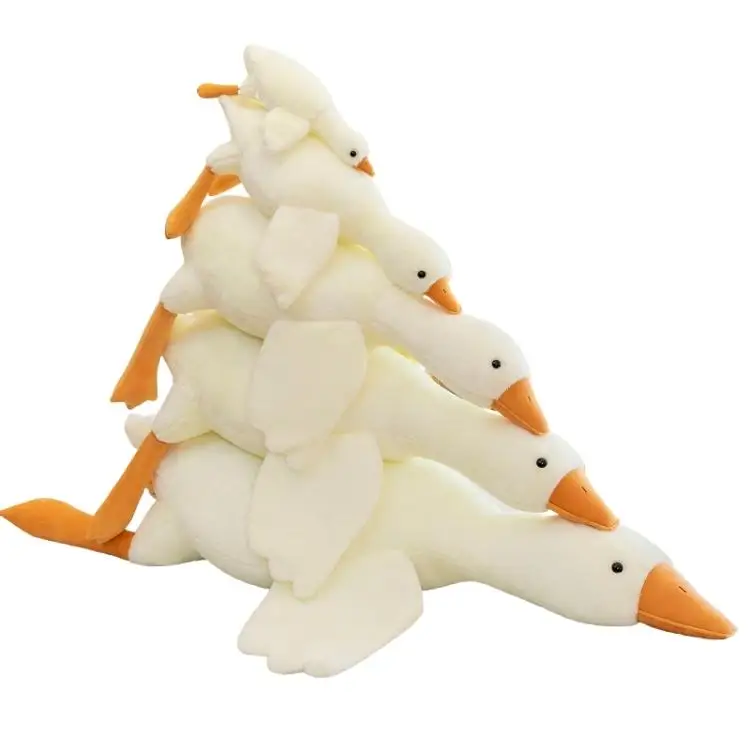 AIFEI TOY hot selling Multiple sizes Simple Big White Goose Doll Plush Toy for bed Sleeping Stuffed Animal Pillow Girl gift