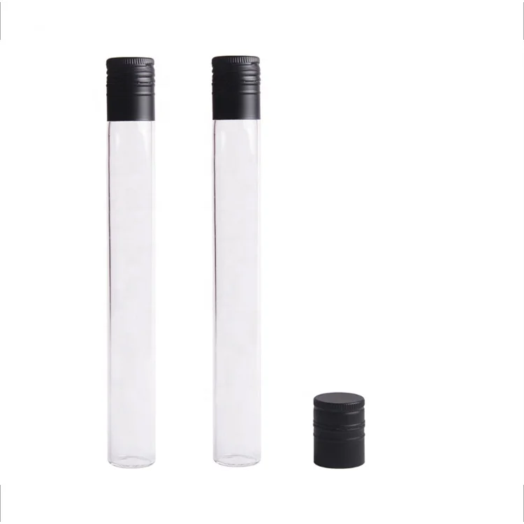50ml 100ml beverage wine in tube clear glass bottle  with aluminium screw caps