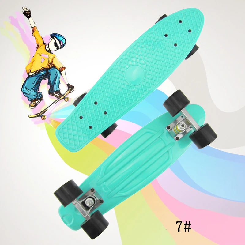 
Mini 22 inch PP plastic fish shape skateboards for children PU wheels complete blank deck skateboard 