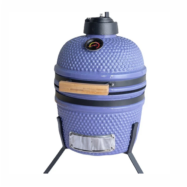 Kamado Grill 12.7inch Ceramic Portable Round Violet Kamado Bbq Grill Ceramic Charcoal Kamado Grill