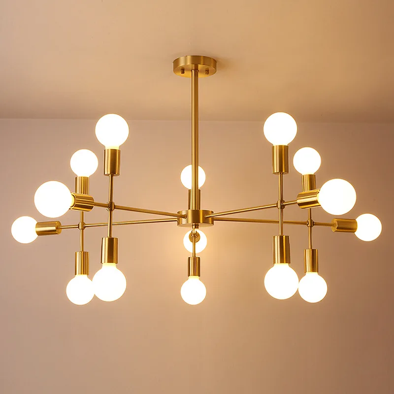 Modern Low Price Commercial Bathroom Matt Black Gold Bronze Iron E27 Led Chandelier Light