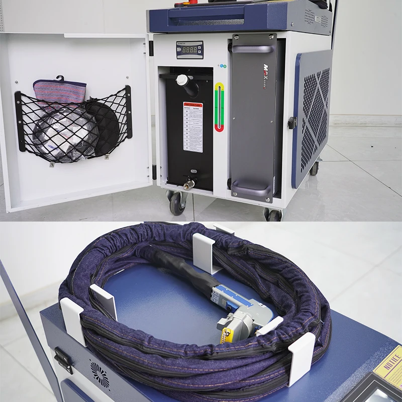 cabinet aircooled 1000w mopa fiber anilox laser cleaning gun machine lcm 300 cabenat