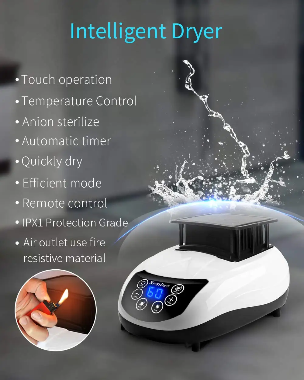 Electric Clothes Dryer, 1500W Heated Clothes Airer, Travel Heated Clothes Dryer with Timer