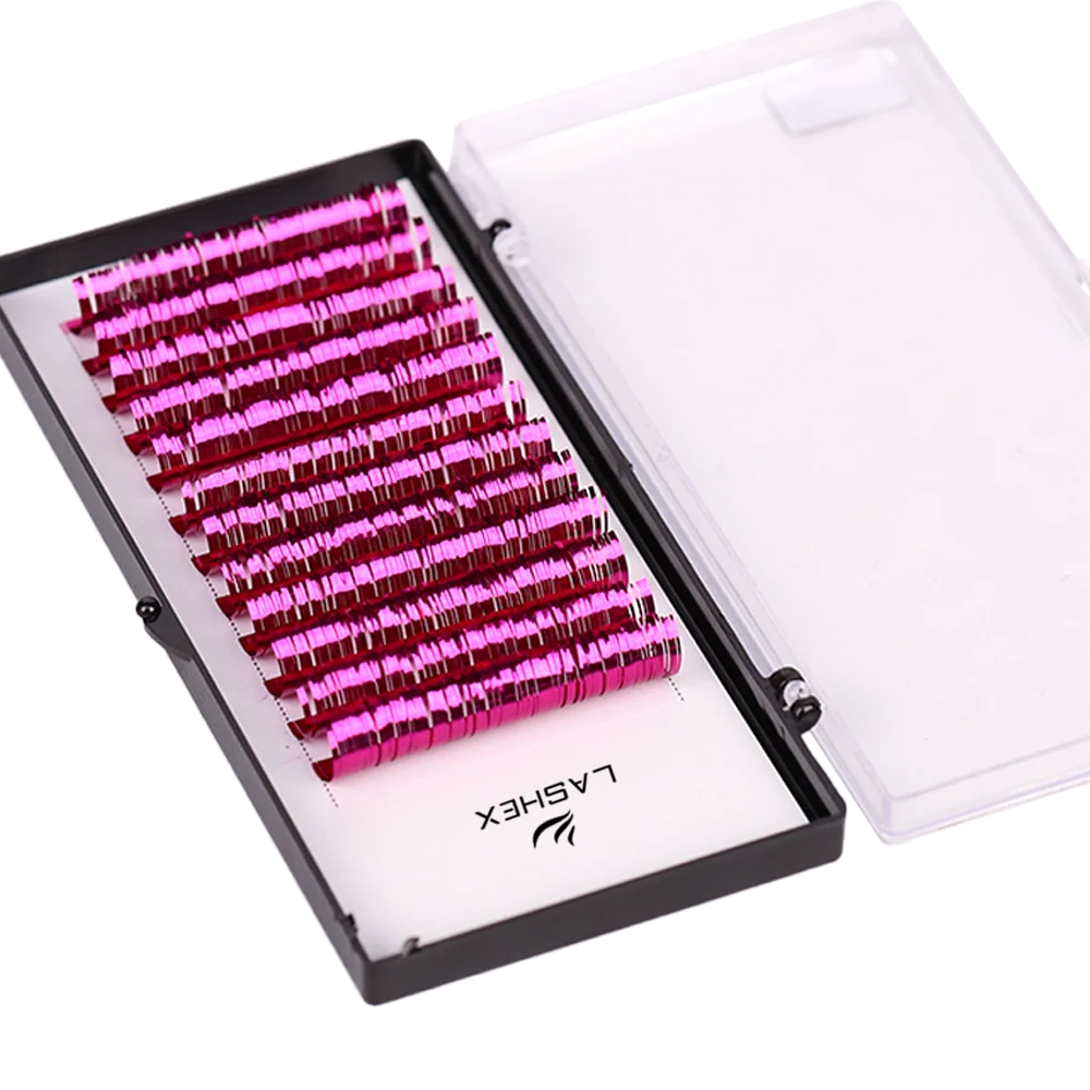 Wholesale Private Label individual holographic tinsel eyelash extension lashes eyelash shiny colorful lashes  extension