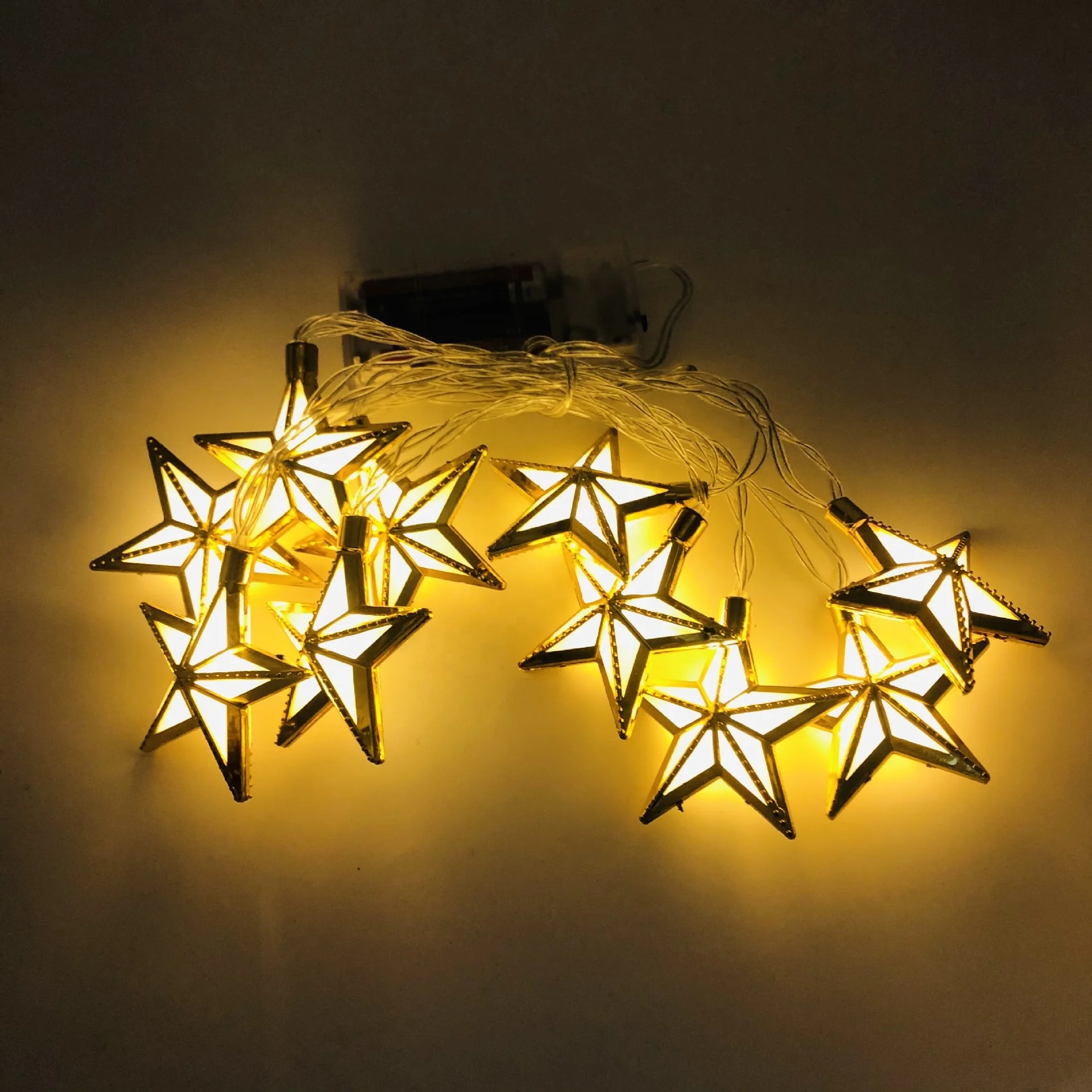 Gold Ramadan Decorative Light Silver Plastic Palace Light Eid Mubarak LED String Light For Ramadan Eid Decoration
