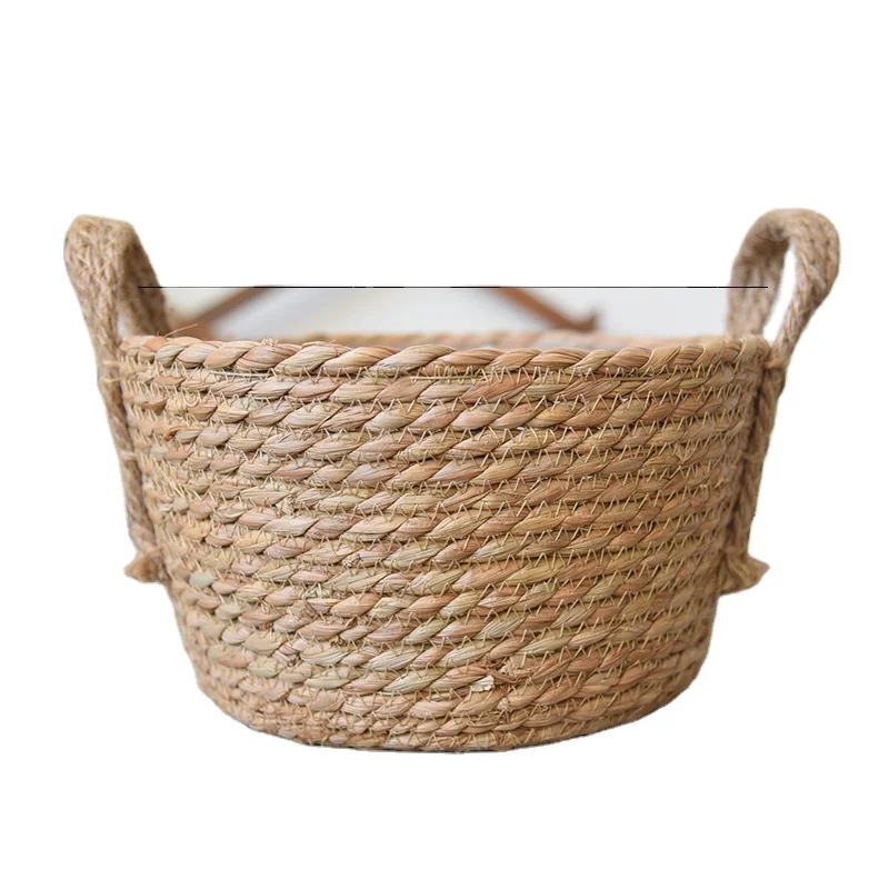 Соломенная Цветочная корзина, новейший цветочный горшок, круглый маленький соломенный тканый водонепроницаемый соломенный цветочный горшок