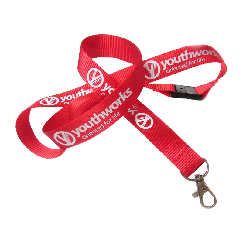 Personalized High Quality Low Price Nylon Lanyard Keychain Pink Polyester Custom Nylon Neck Strap