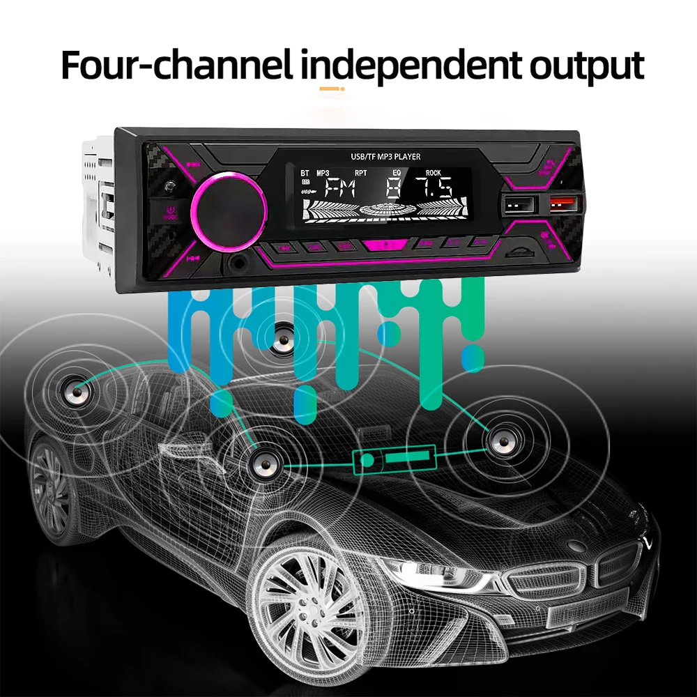 1 Din Car Radio Mp3 Player BT FM Transmitter Autoradio Wireless 2USB SD AUX LCD ISO Handsfree 12V Car Stereo Audio Mp3 Player