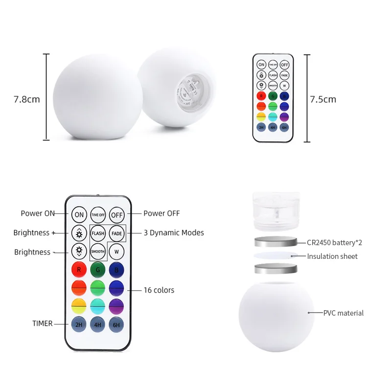 Free Sample Diving Pond Fountain Smallest Floating SPA Color Changeable LED Swimming Pool Lighting Submersible LED Pond Light