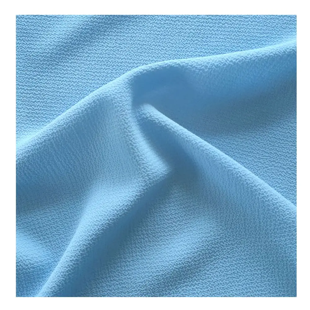 New design Soft and comfortable 125gsm 98%polyester 2%Spandex bubble chiffon fabric for dress trousers T-shirt plain customized.
