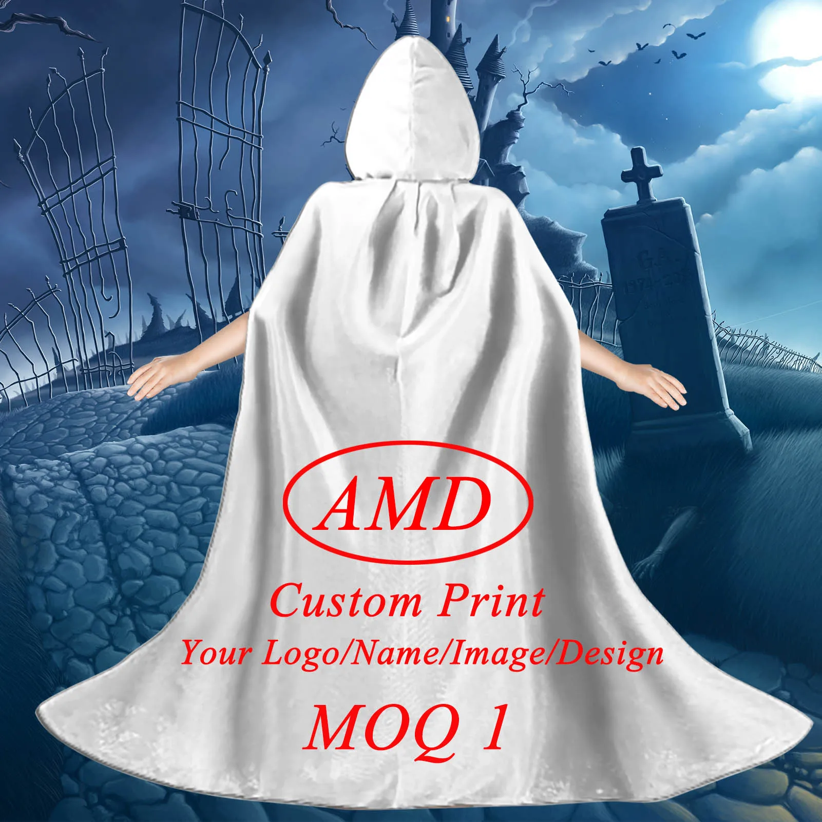 
Custom Logo/Image/Design/Photo 3D Print Clack with Hood Capes for Halloween Kids Festival Wholesale Dropshipping MOQ 1 