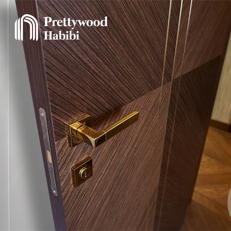 Prettywood Certificated Fire Rate Design Modern Hotel Internal Guest Room Door Interior Wood Door 90 min 1.5 hour Fireproof Door