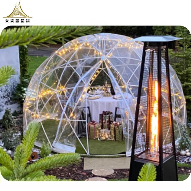 Igloo New Dining Trend Outdoor Domes Transparent Dome Restaurant 850g/m2 PVC Fabric Hot Galvanized GB Q235 Steel Tubes Iglu Felt