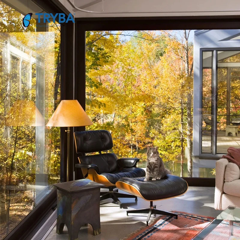 Aluminum Alloy Frame Heat Insulation Mult-point Lock fixed Window for Villa