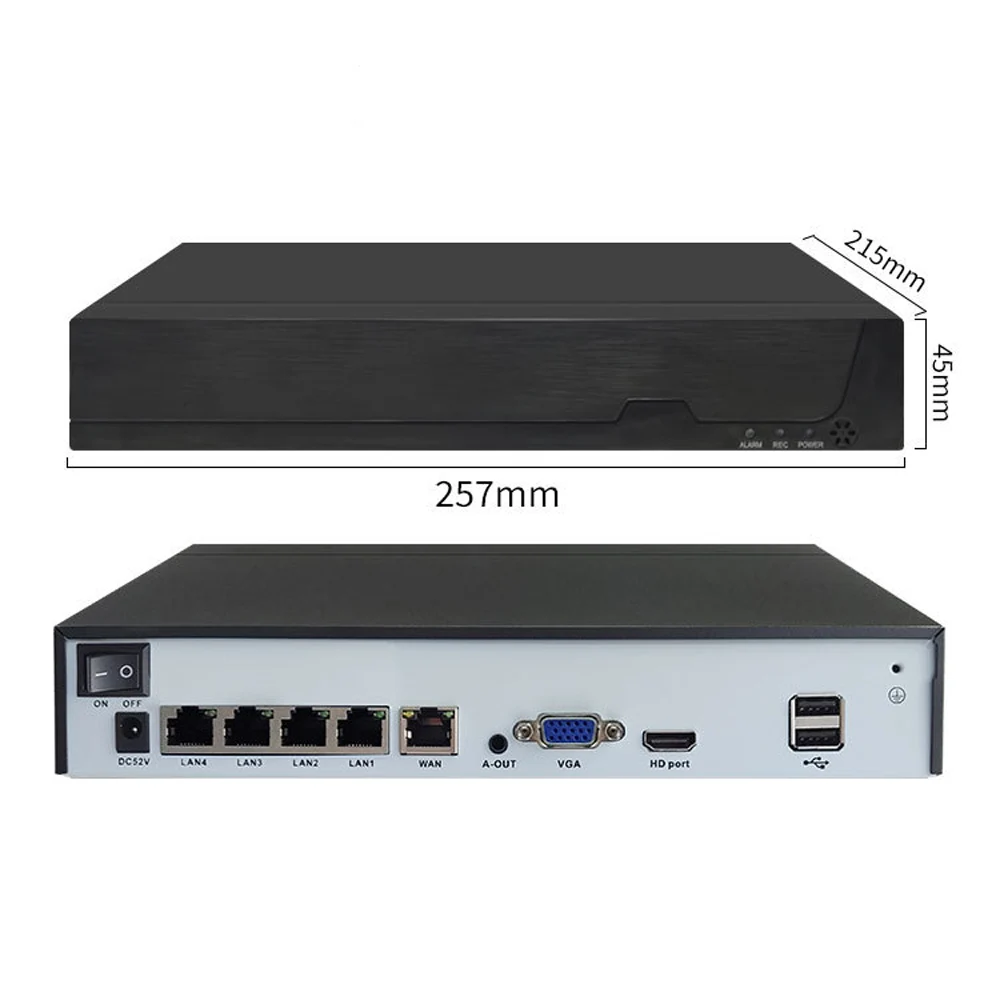 Qearim XMEYE Pro 4K 8MP Network Video Recorder For POE IP Camera P2P 4CH POE NVR