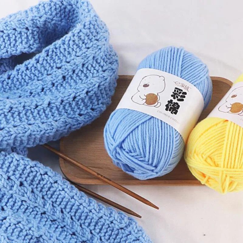 
80 Colors Fashion5 Strands Milk Cotton Hand-Woven Crocheting Thread Sweater Scarf Hats Baby Shoes Crocheted Hand Knitting Yarn 
