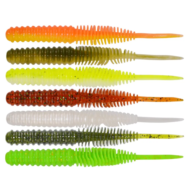 Wholesale 100mm 4.5g 5pcs  straight tail soft Screw Straight Tail Worm soft baits straight tail soft worm lure
