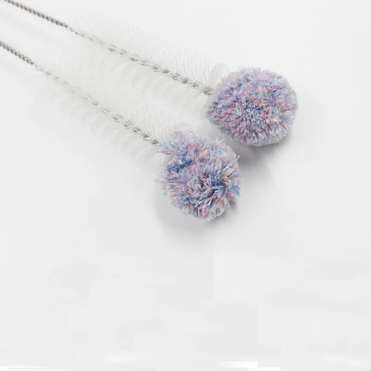 Long Steel Specific Handled Cotton Tip Nylon Cleaning Brush For Bottles