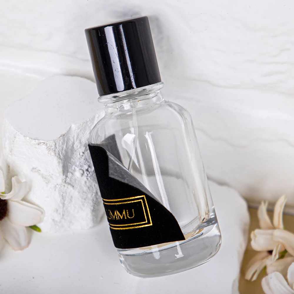 Fast Shipping Hot Stamping Gold Printing Velvet Fabric Black Flocking Adhesive Labels Sticker