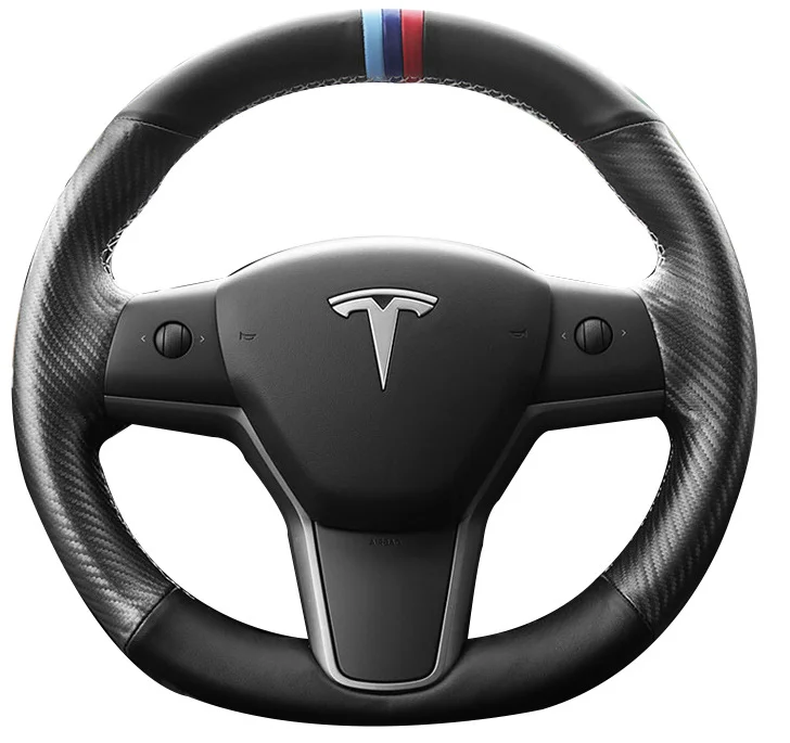  Чехол на руль tesla model 3 белого цвета из высококачественной кожи